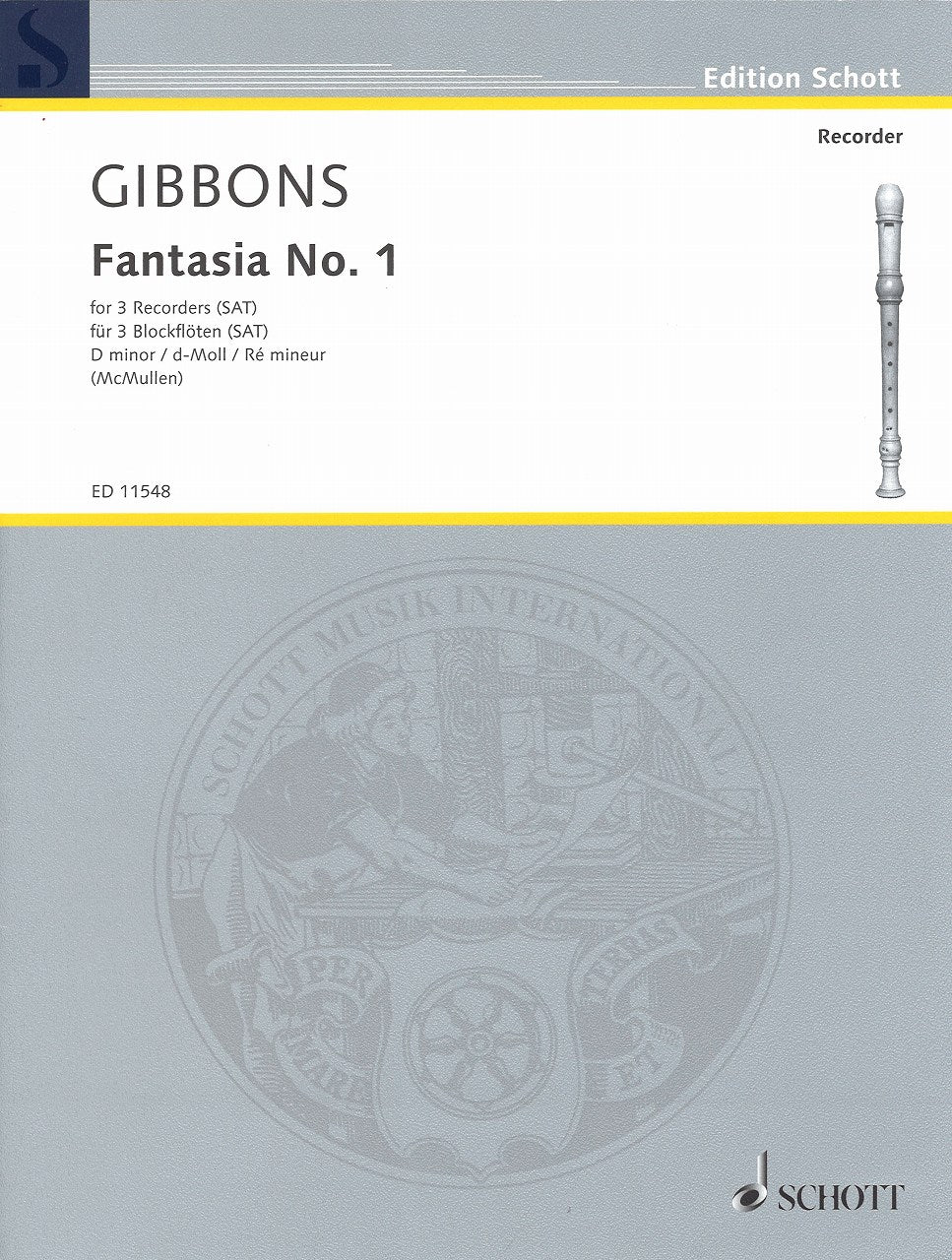 Gibbons, Fantasia No. 1 in d (SAT) (Schott)