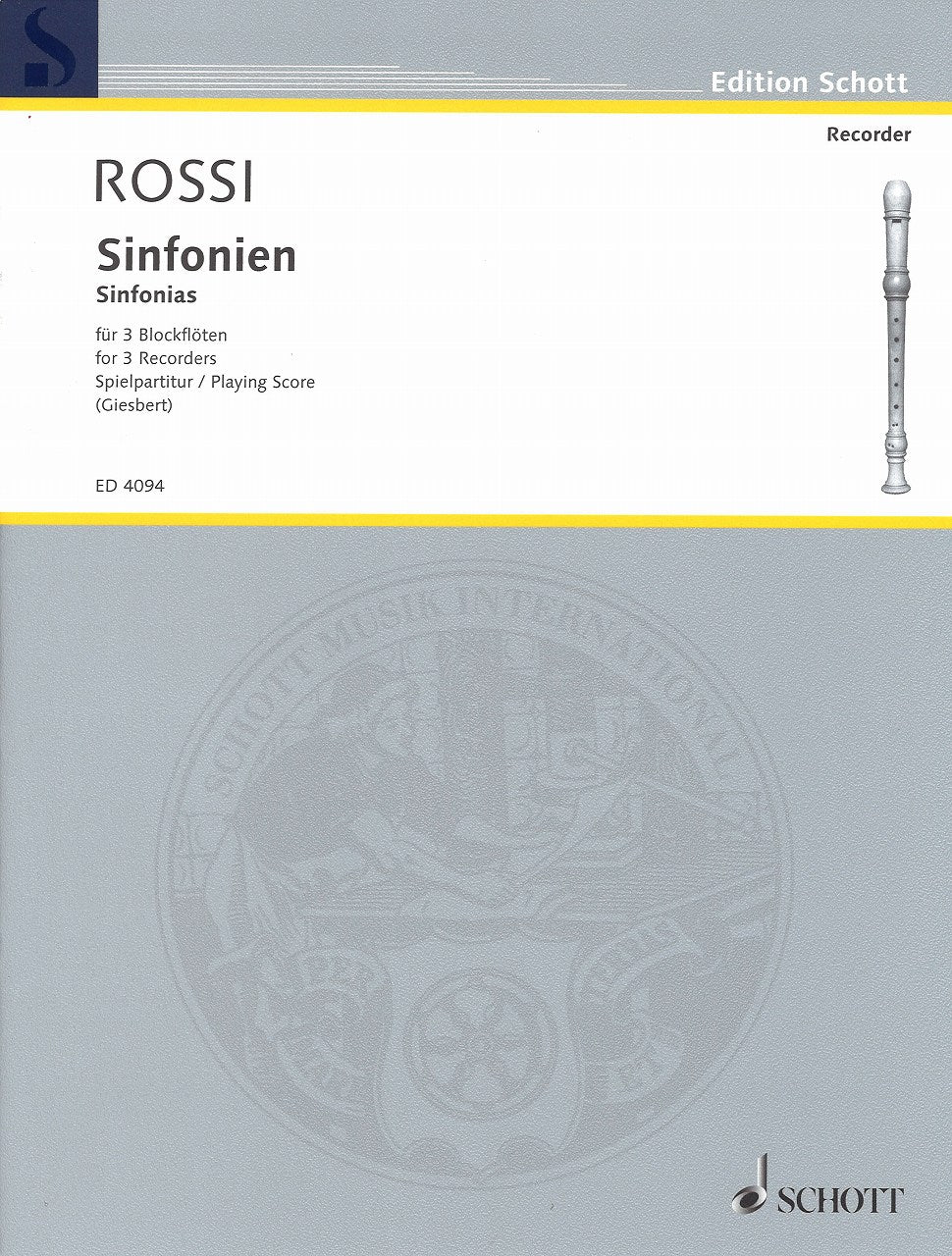Rossi,S., Sinfonien (SSA) (Schott)