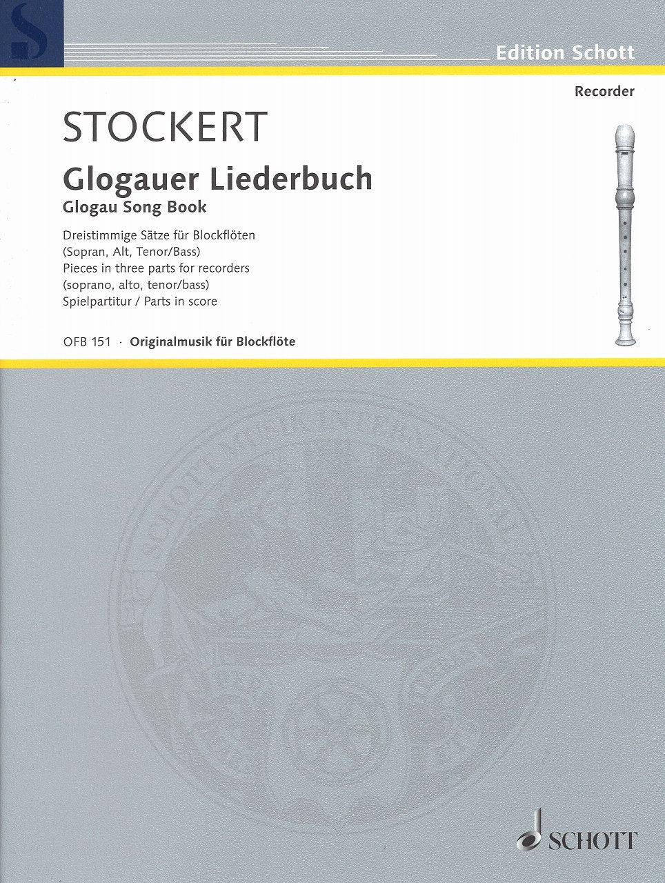 Glogauer Liederbuch (SAT/SAB Rec) (Schott)