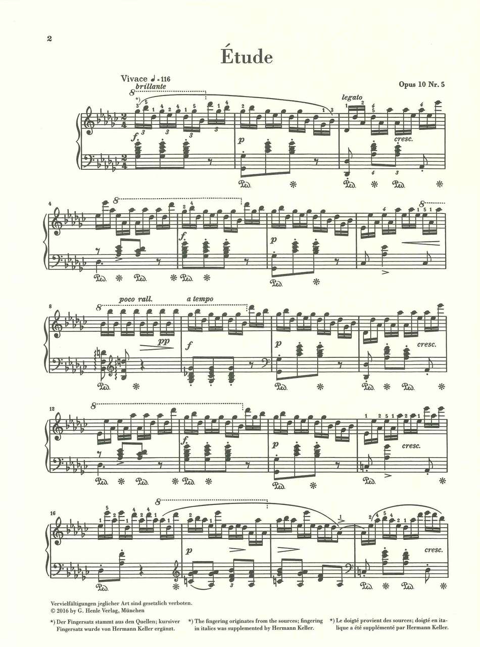 Chopin, Etude op. 10/5 in Gb (Henle)