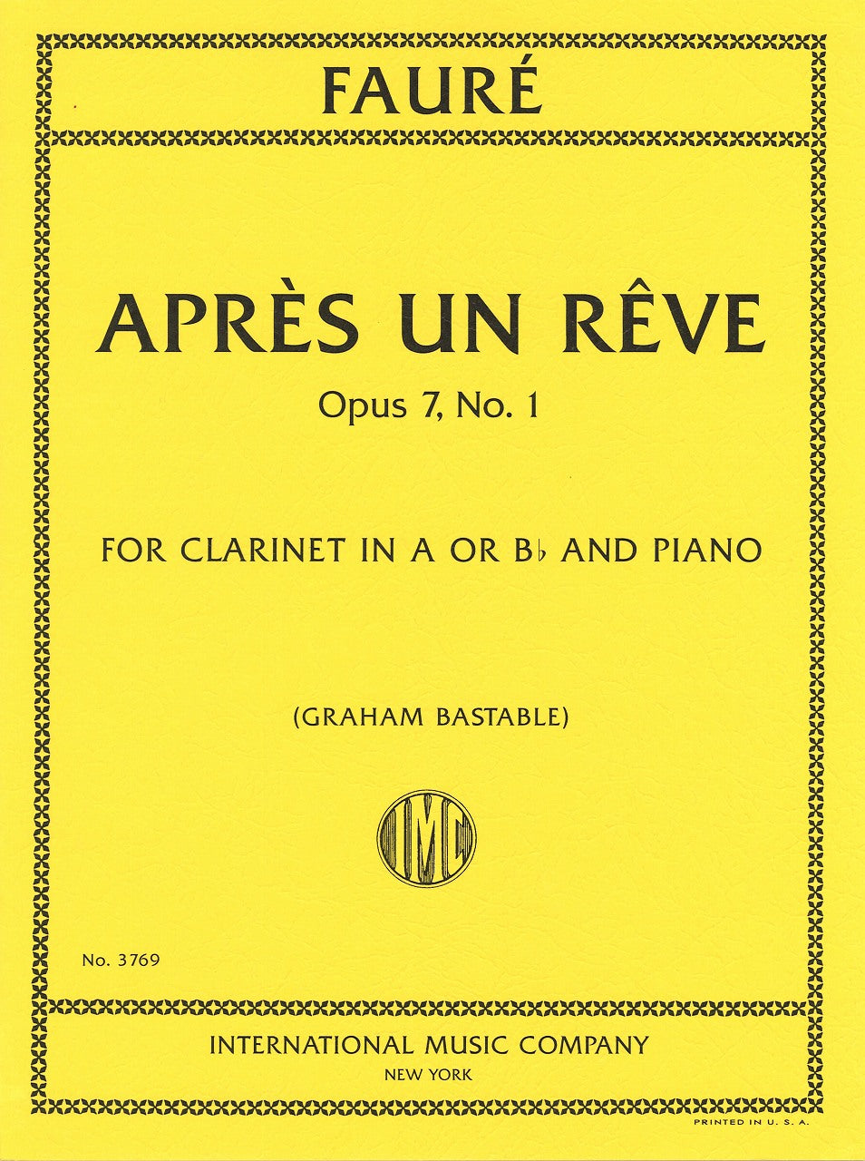 Faure, Apres un reve op. 7/1 (Cl,Pf) (IMC)