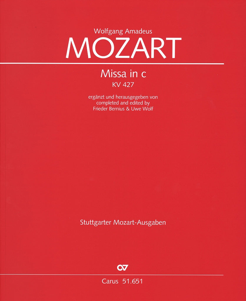 Mozart, Missa KV 427: Full Score (paper) (Carus)