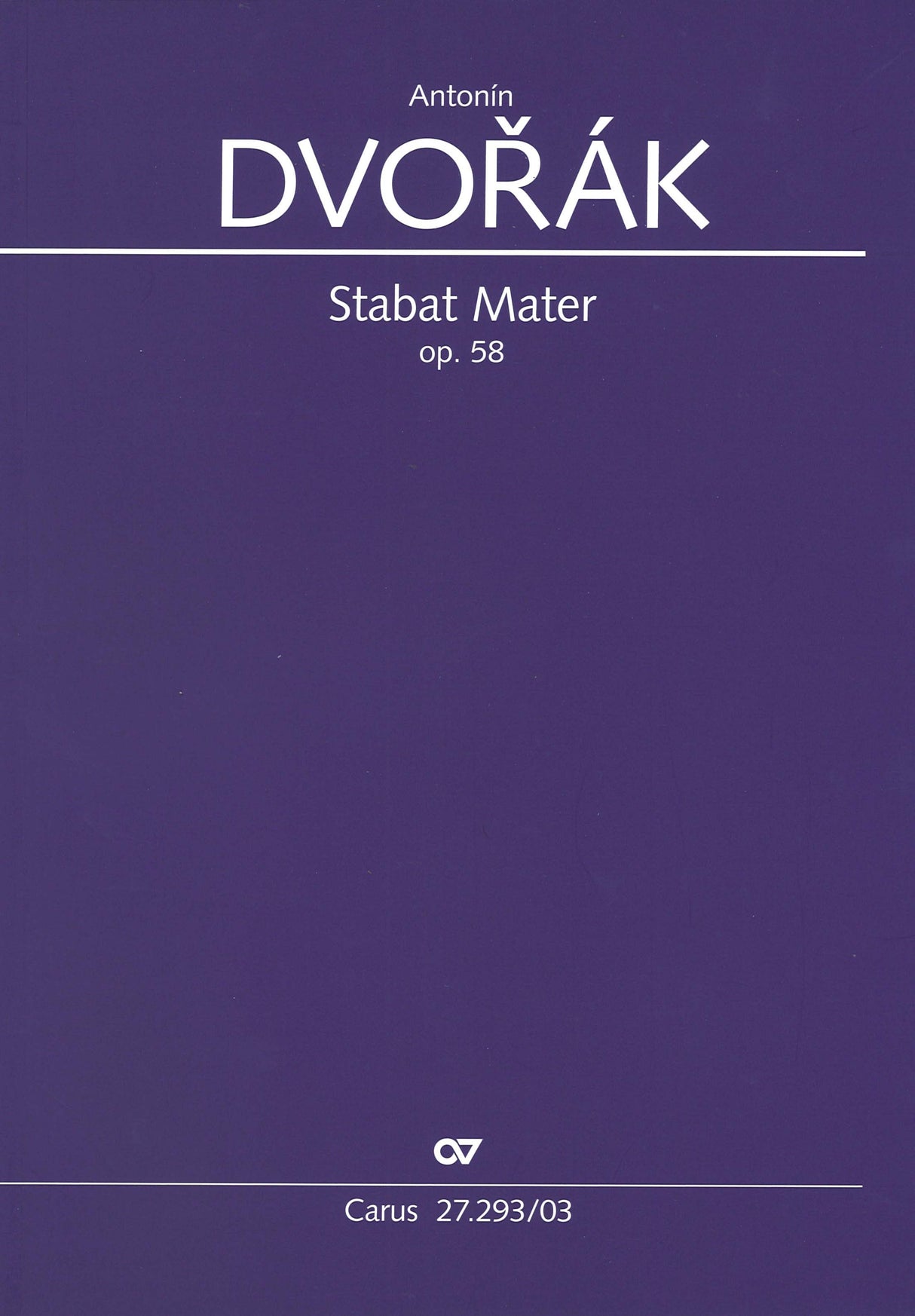 Dvorak, Stabat mater op. 58, B 71 [L] (Carus)