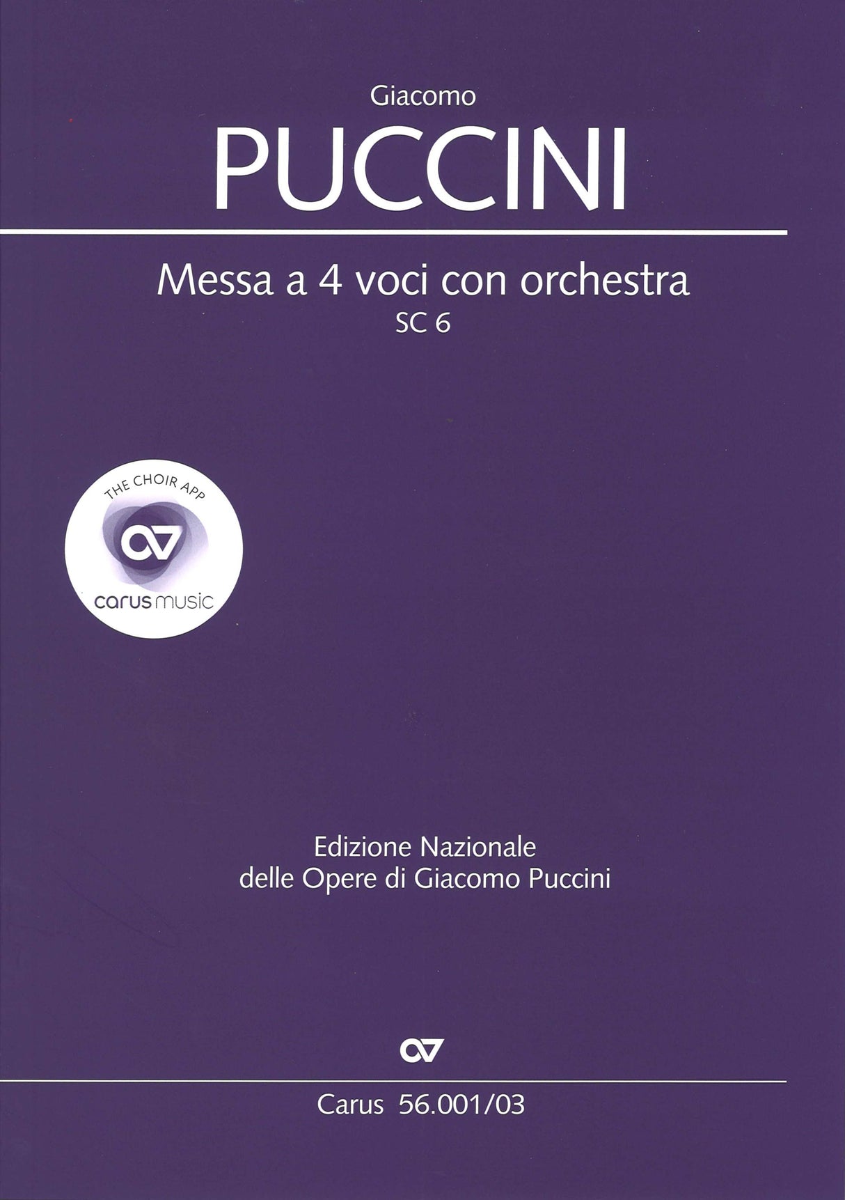 Puccini, Messa a 4 voci SC 6 (Carus)