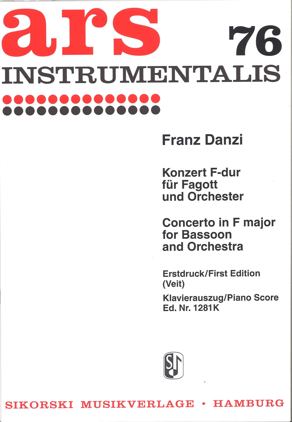Danzi, Concerto in F (No. 1. 1st ed.) (Sikorski)