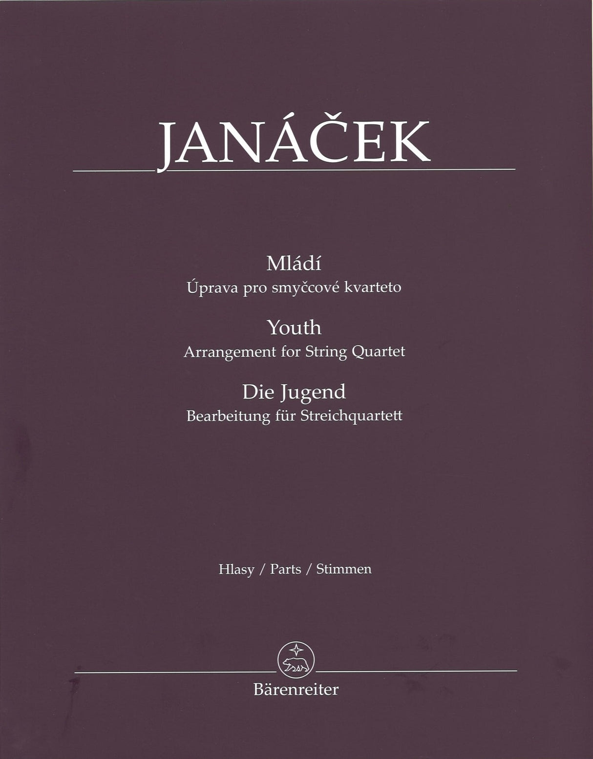 Janacek, Mladi/Youth for String Quartet (Barenreiter)
