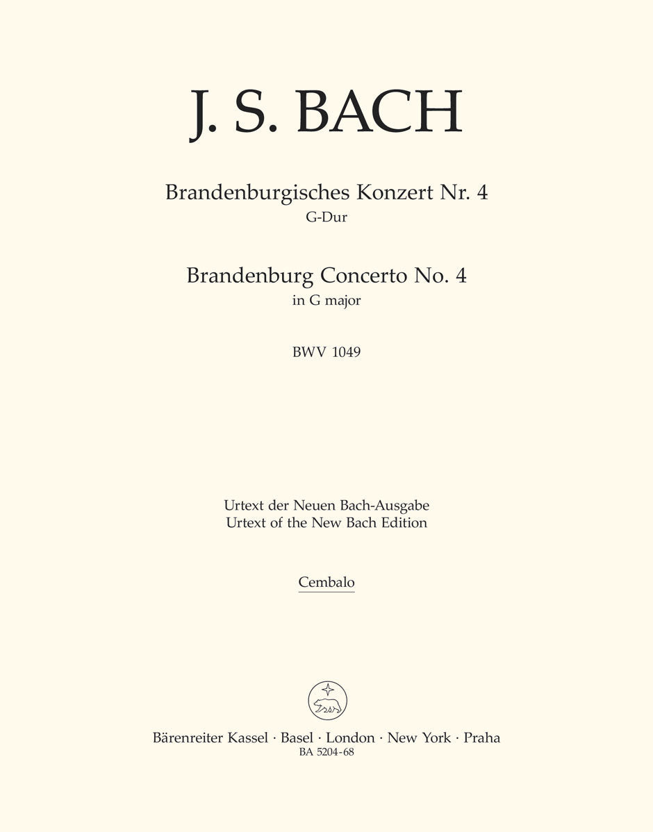 Bach, Brandenburg Concerto No. 4 (Barenreiter)