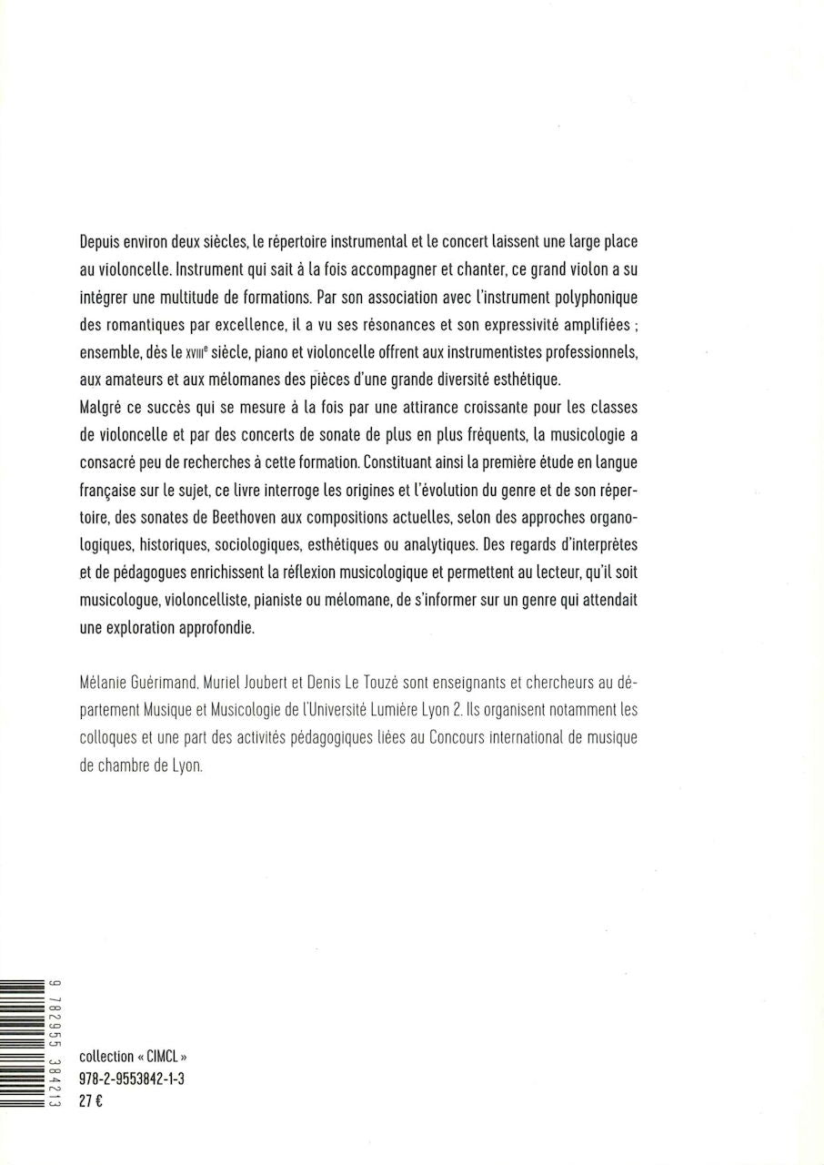 Guerimand, Duo Violoncelle Piano, Approc (Microsillon editions/Symetrie)