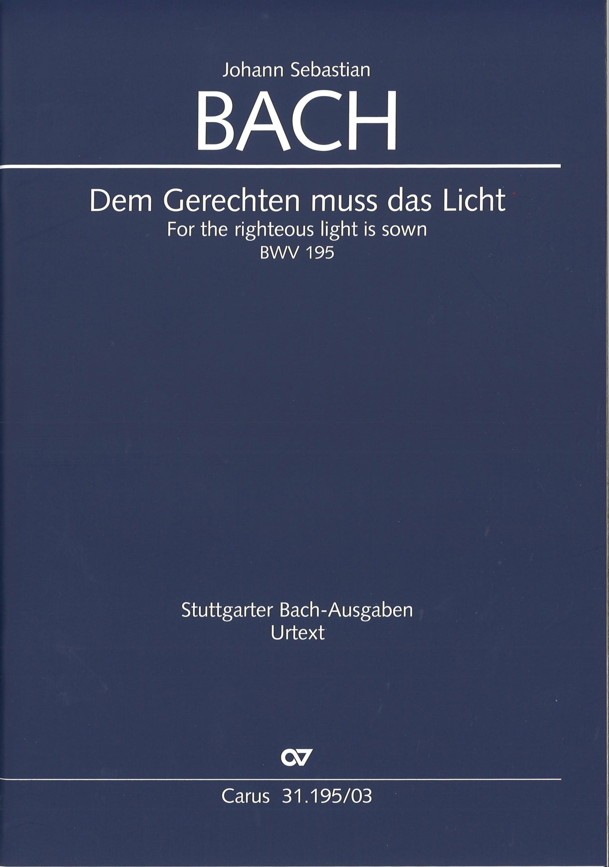Bach, Kantate BWV 195 [G/E] (Carus)