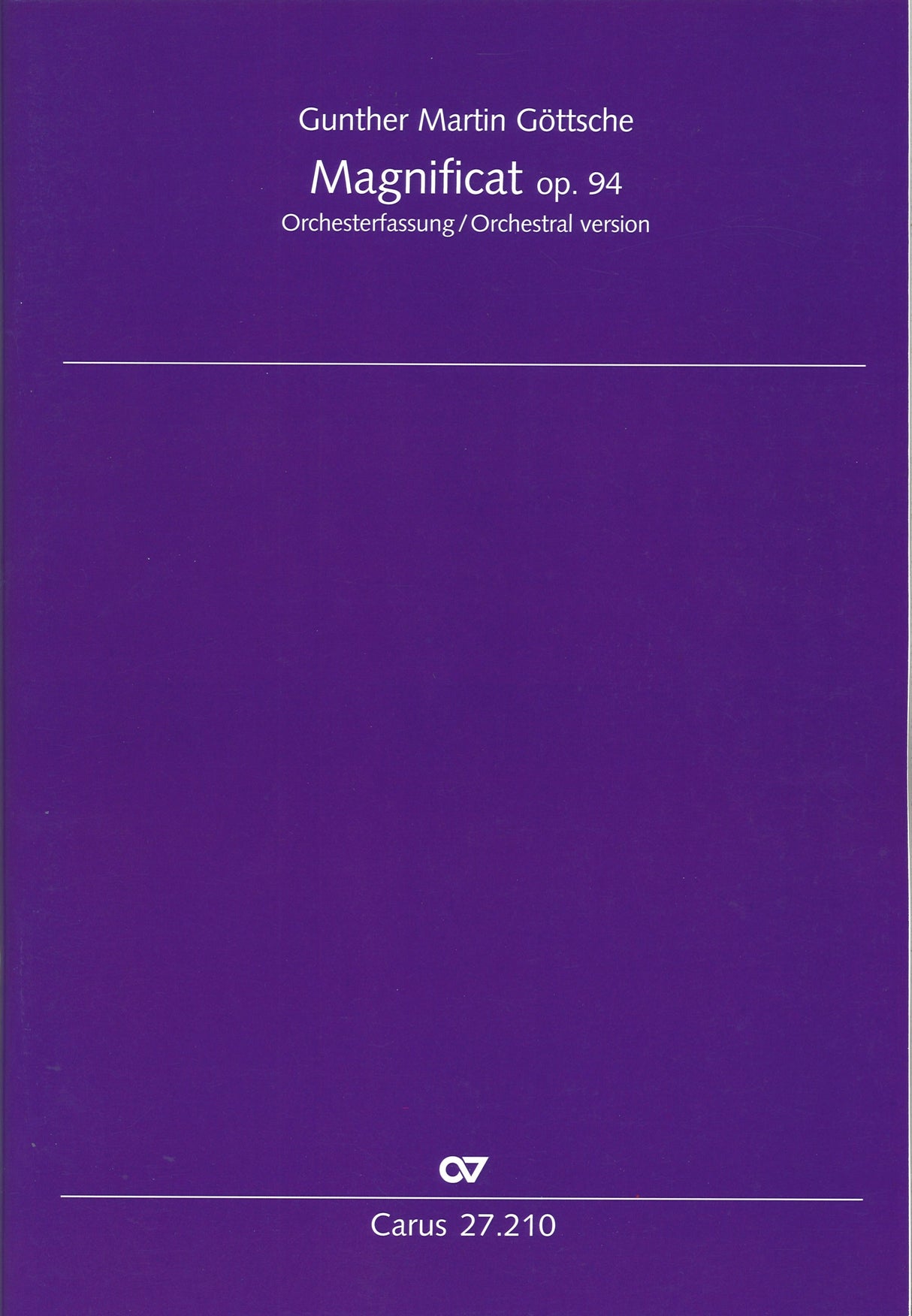 Gottsche, Magnificat op. 94 Full Score (Carus)
