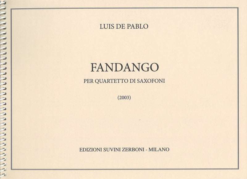 Pablo, Fandango (Score: SATBr Sax) (Suvini Zerboni)
