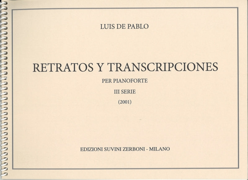 Pablo, Retratos y transcripciones 3 (Suvini Zerboni)