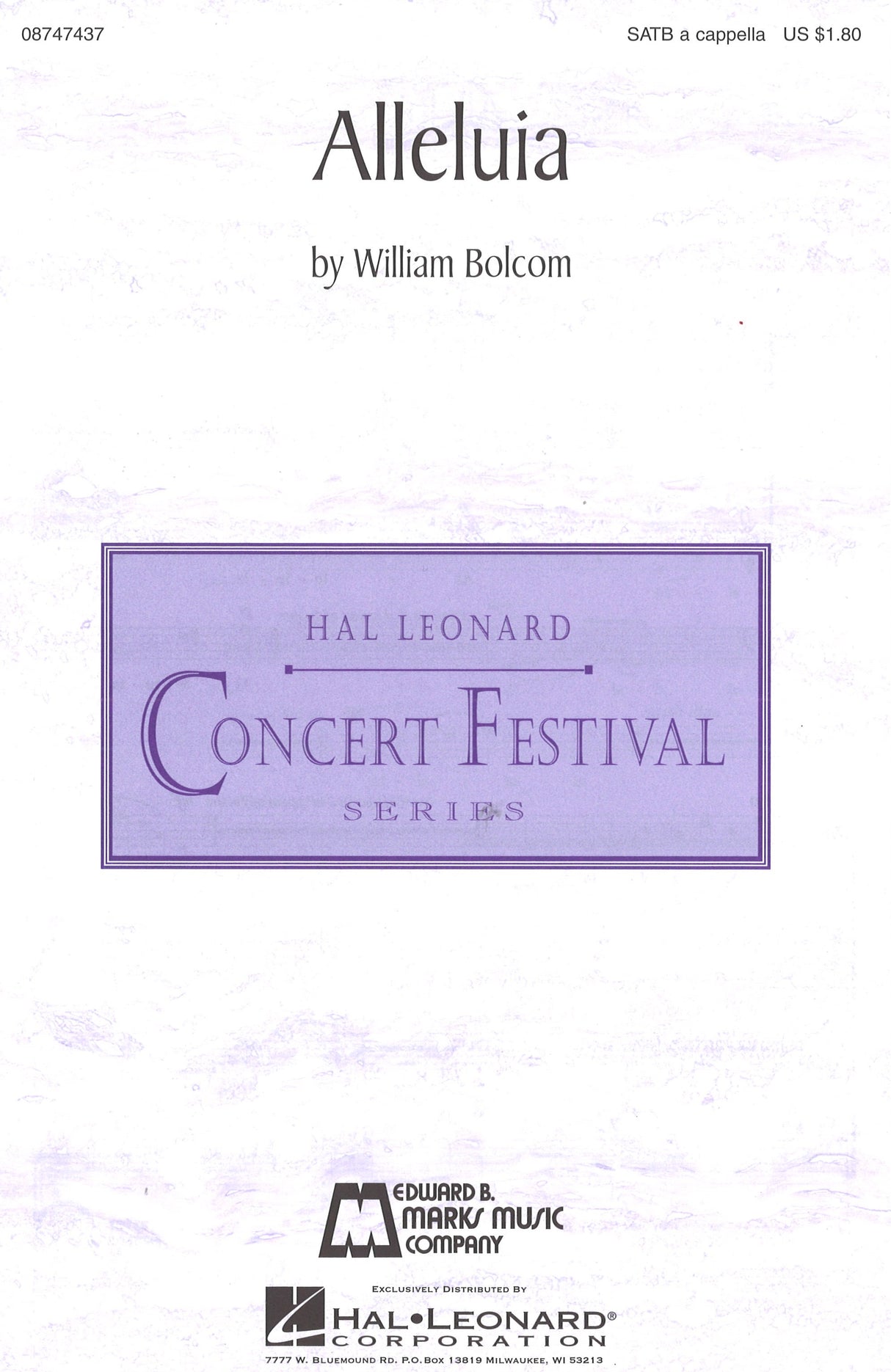 Bolcom, Alleluia (SATB) (Marks)