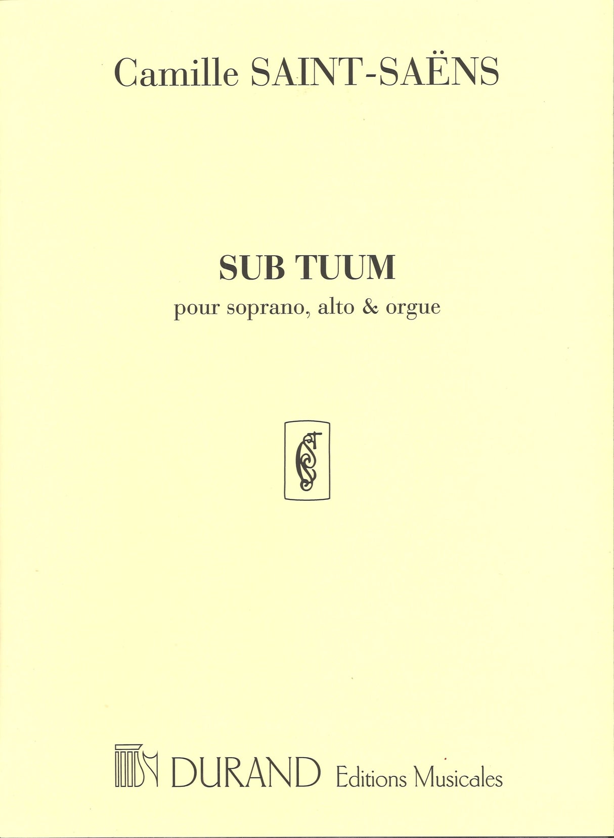 Saint-Saens, Sub tuum (SA,Org) (Durand)