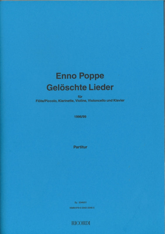Poppe, Geloschte Lieder (1996/99) (Ricordi)