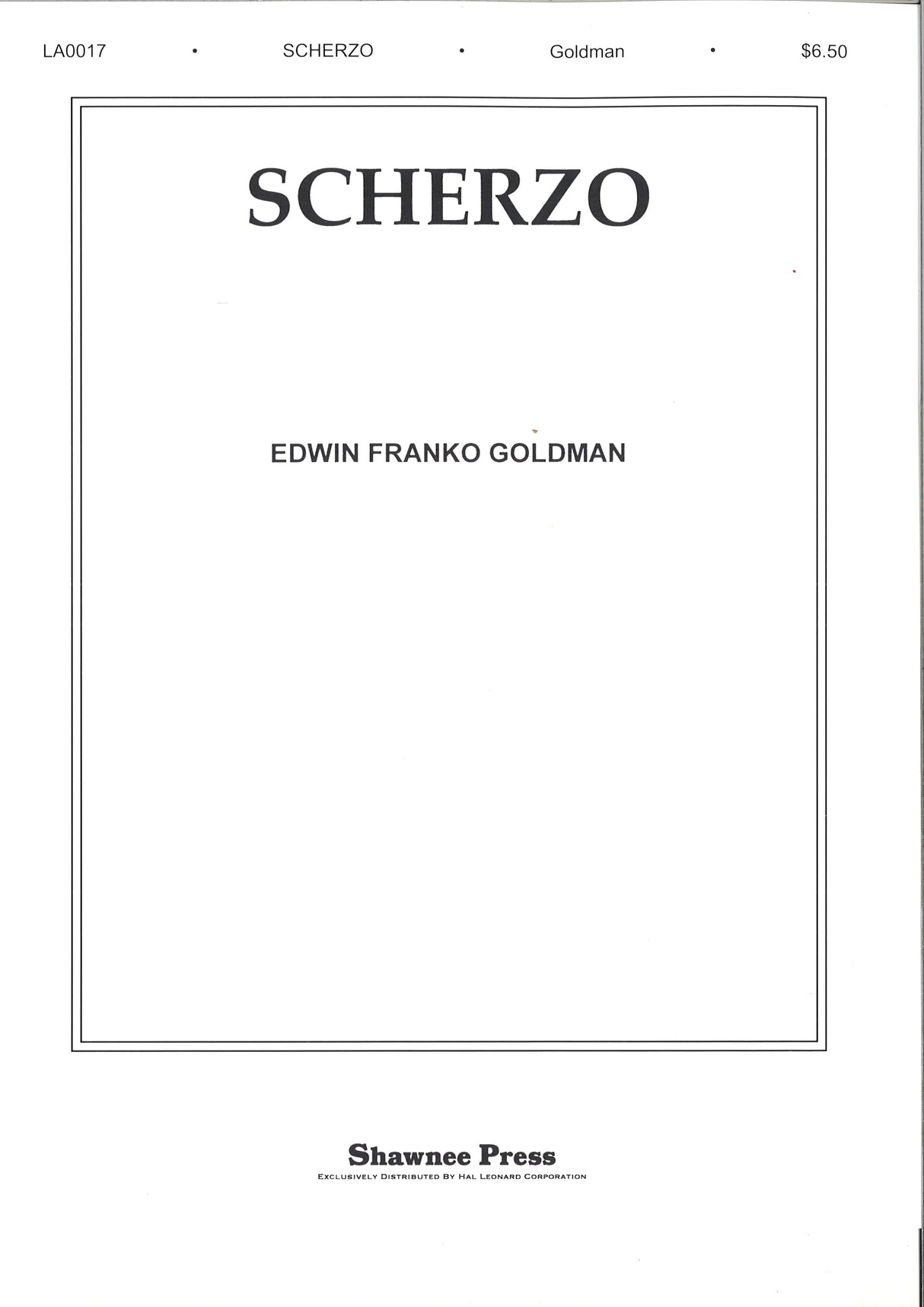 Goldman, Scherzo (Cnt,Pf) (Shawnee Press)