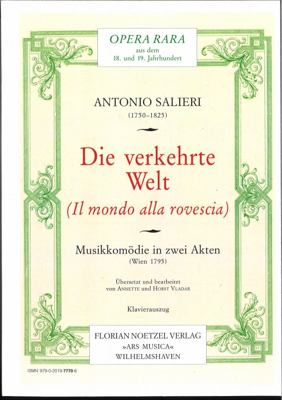 Salieri, Verkehrte Welt (Vocal Score) (Noetzel)