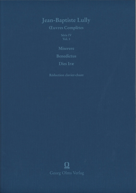 Lully, Oeuvres Complete 4/3 Reduction (Olms)