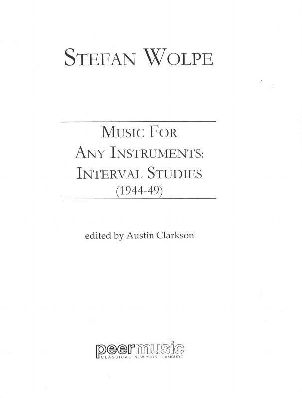 Wolpe, Music for any Instruments 1 (Peermusic)