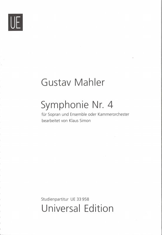 Mahler, Symphony No. 4 (Sop,Ens)Study Sc (Universal)