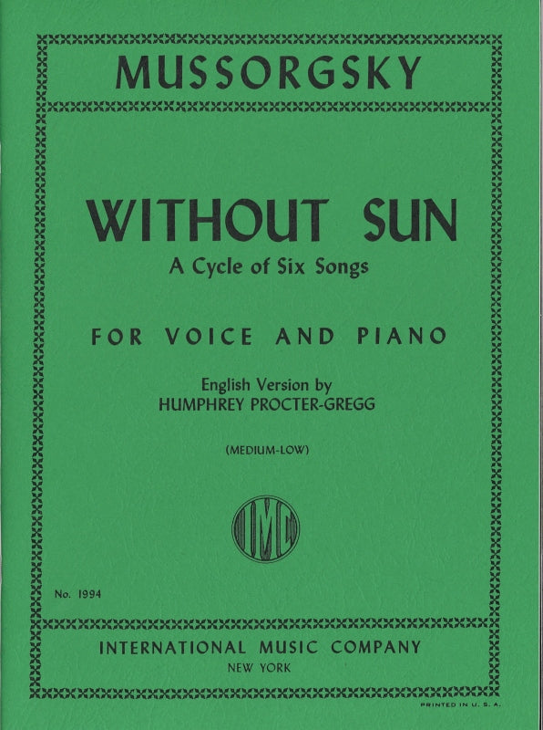 Mussorgsky, Without Sun [Russ/E] (IMC)
