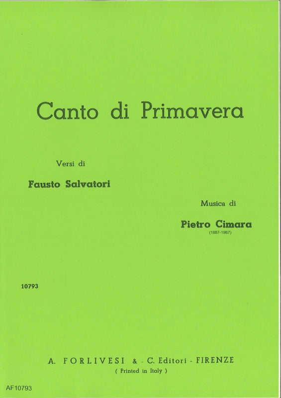 Cimara, Canto di primavera (Noten Roehr)