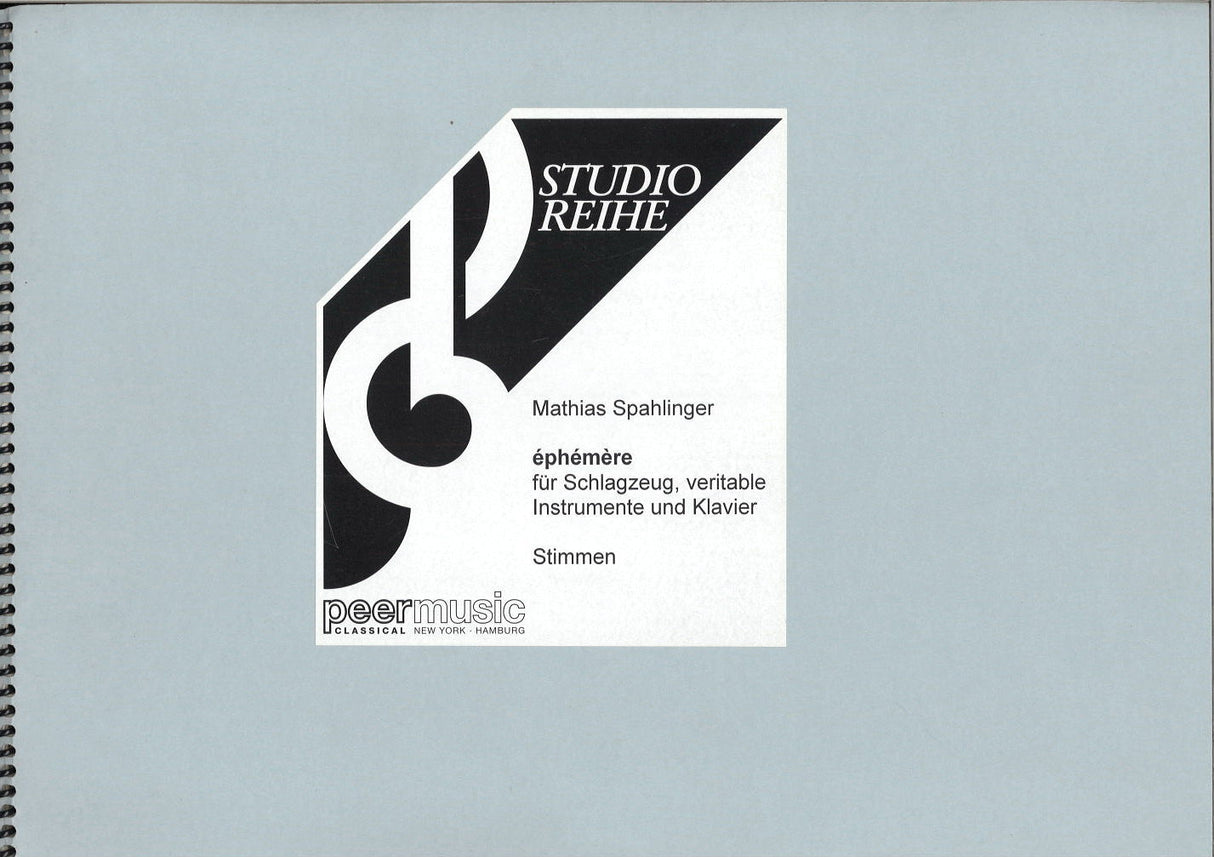 Spahlinger, Ephemere (Parts) (Peermusic)