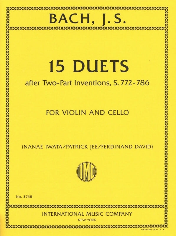 Bach, 15 Duets after Inventions (Vn,Vc) (IMC)