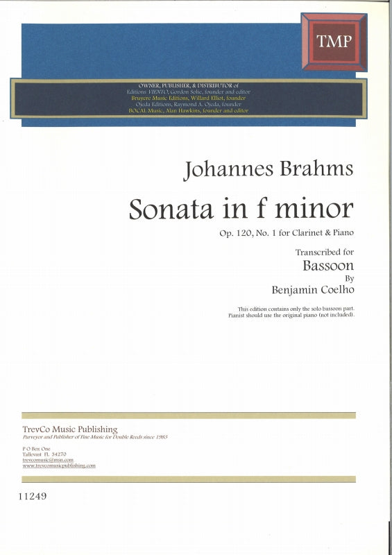 Brahms, Sonata in f minor op. 120/1 (Viento/TrevCo Music)