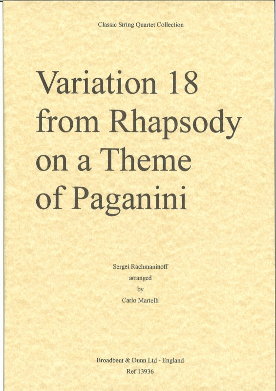 Rachmaninoff, Variation 18. Parts (Broadbent & Dunn)