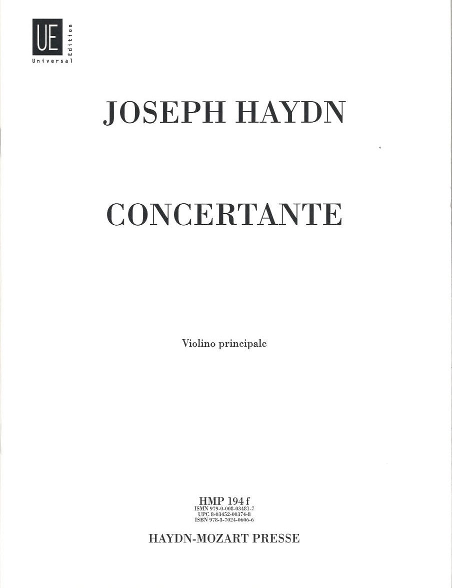 Haydn, Sinfonia concertante, Vn Solo (Haydn-Mozart-Presse)