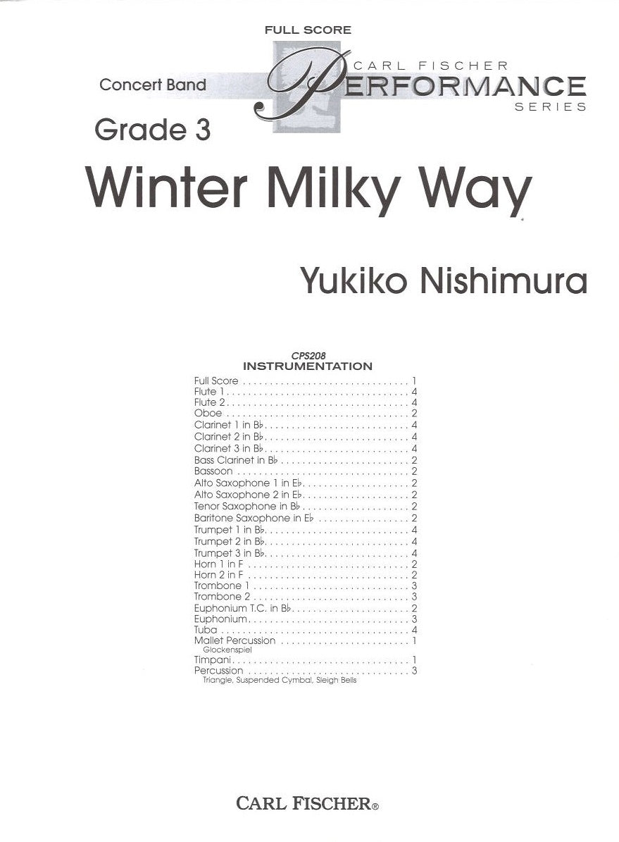 Nishimura, Winter Milky Way (Score) (Carl Fischer)