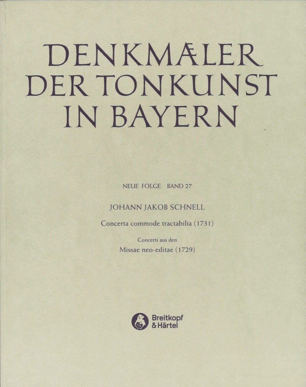 DTB, Neue Folge 27: Schnell, op. 3, 1 (Breitkopf)