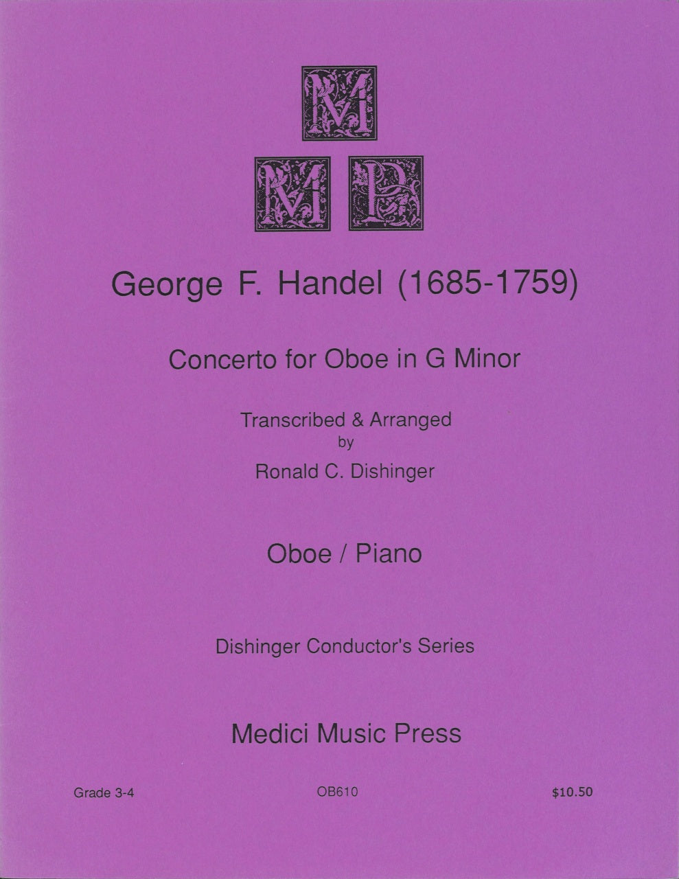 Handel, Concerto for Oboe in g minor (Medici Music Press)