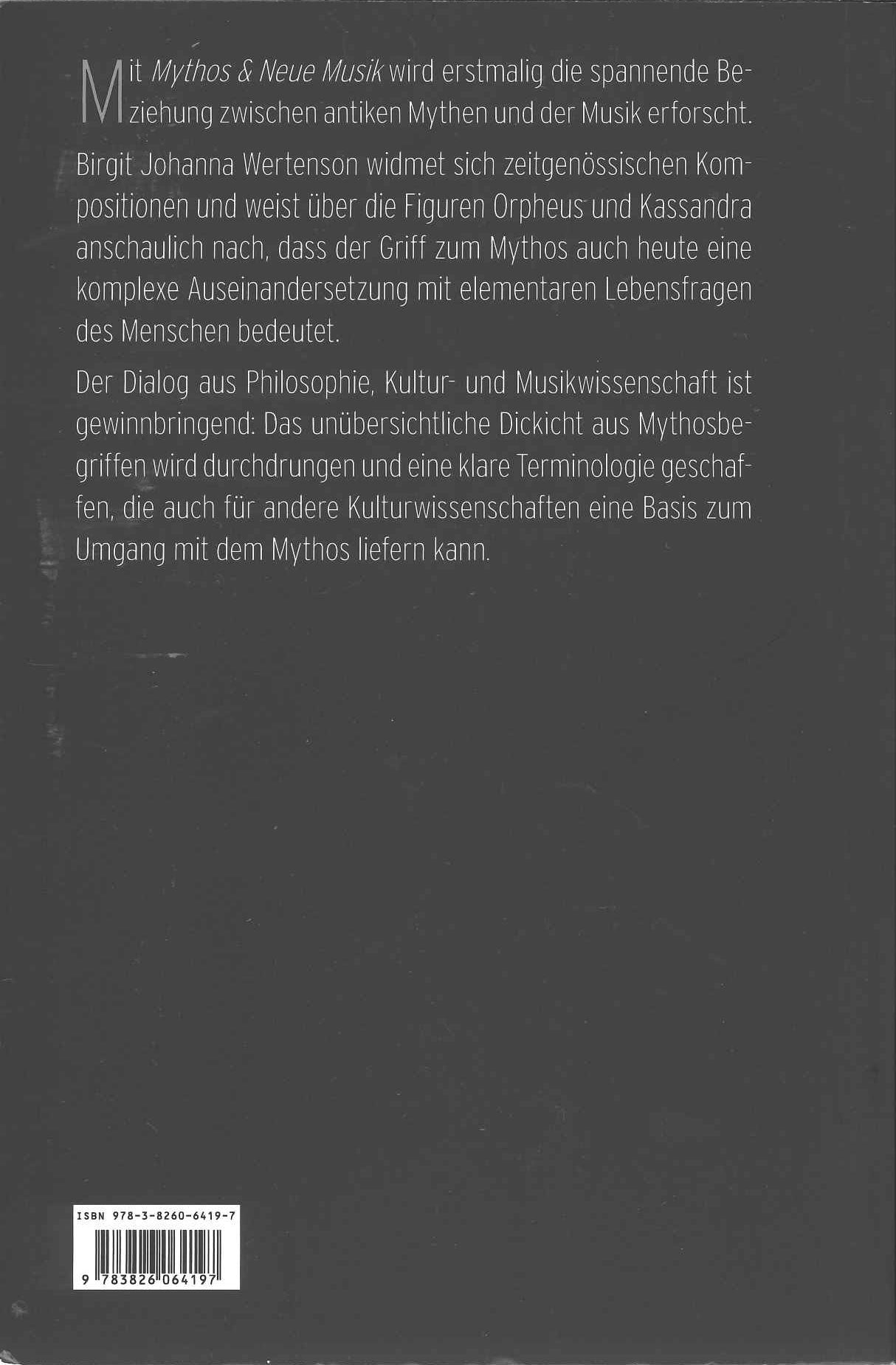 Wertenson, Mythos & Neue Musik: Die Fasz (Konigshausen & Neumann)