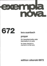 Auerbach, Prayer (BsCl/BbCl Solo) (Sikorski)