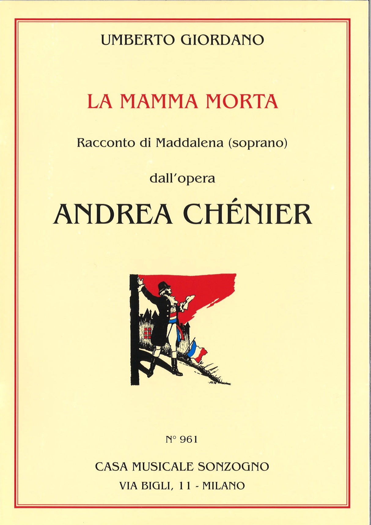 Giordano, Andrea Chenier, La mamma morta (Sonzogno)