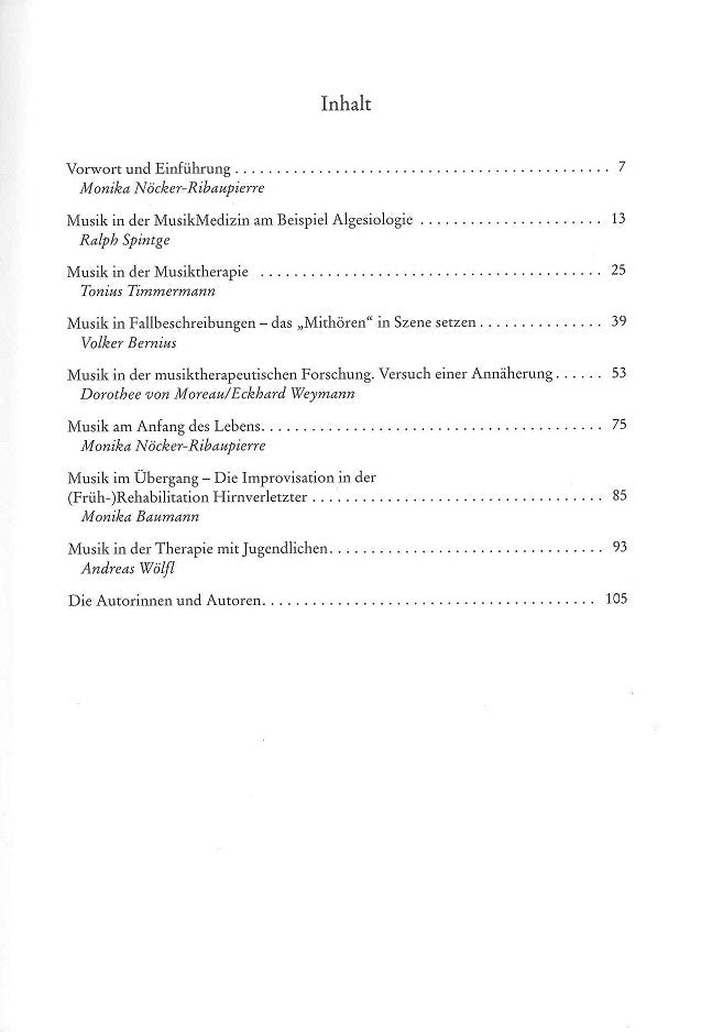 Musik in Therapie und  Medizin (Ludwig Reichert)