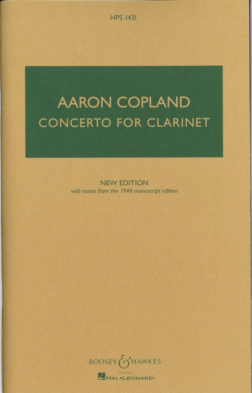 Copland, Concerto for Clar (rev)Study Sc (Boosey)