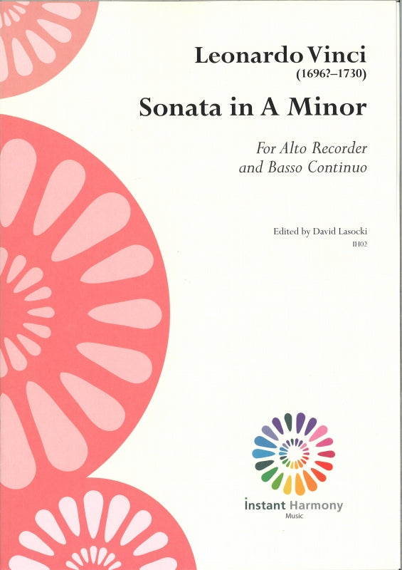 Vinci, Sonata in a (ARec,Bc) (Instant Harmony/Walhall)