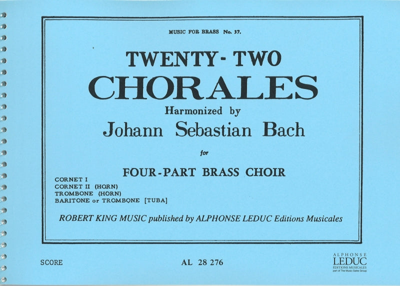 Bach, 22 Chorales (Playing Score) (Robert King/Leduc)