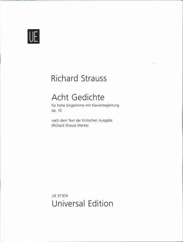 Strauss, 8 Gedichte op. 10 [G/E] (H) (Universal)