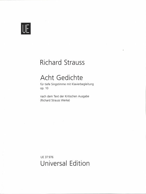 Strauss, 8 Gedichte op. 10 [G/E] (L) (Universal)