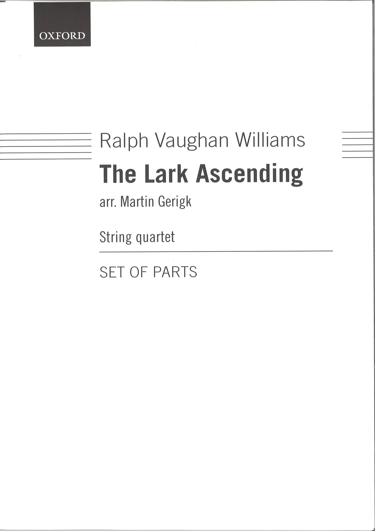 Vaughan Williams, Lark Asc. Qrt Parts (Oxford University Press)