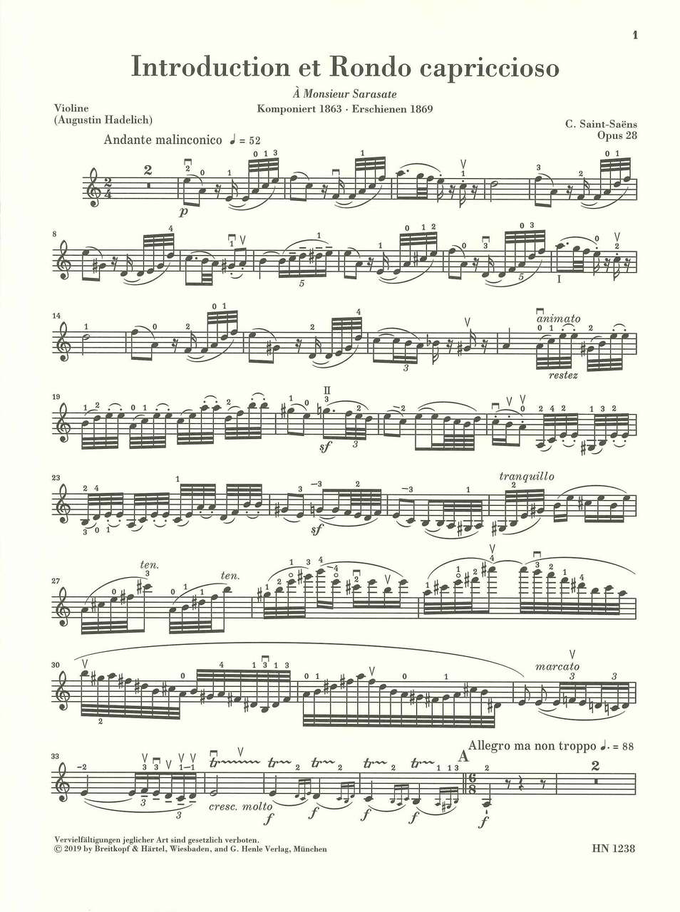 サン＝サーンス: 序奏とロンド・カプリチオーソ op. 28（ヨスト校訂
