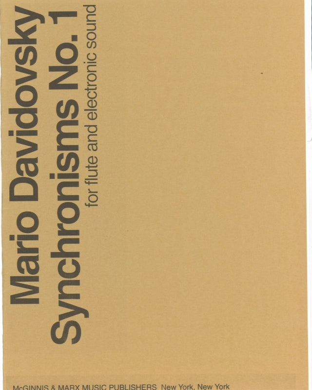 Davidovsky, Synchronisms No. 1 (Fl,Elec) (McGinnis & Marx)