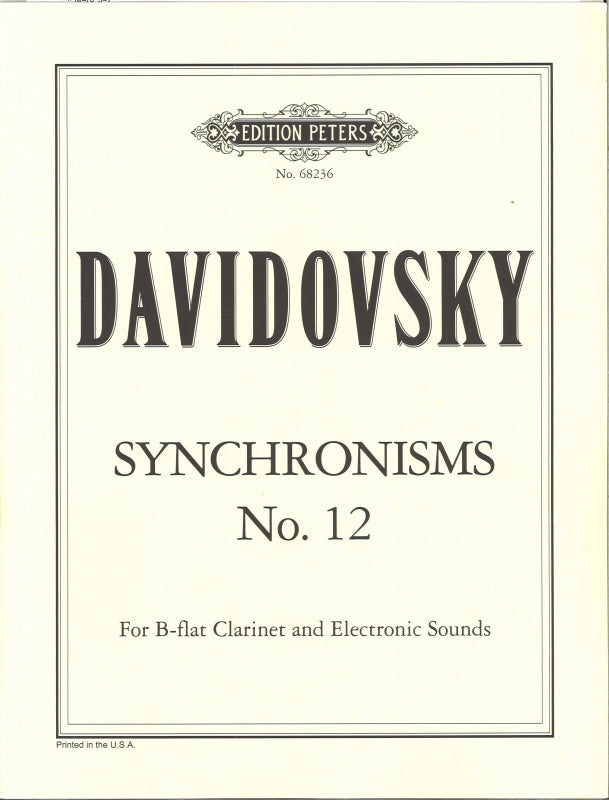 Davidovsky, Synchronisms No. 12 (Cl,Elec (Peters)