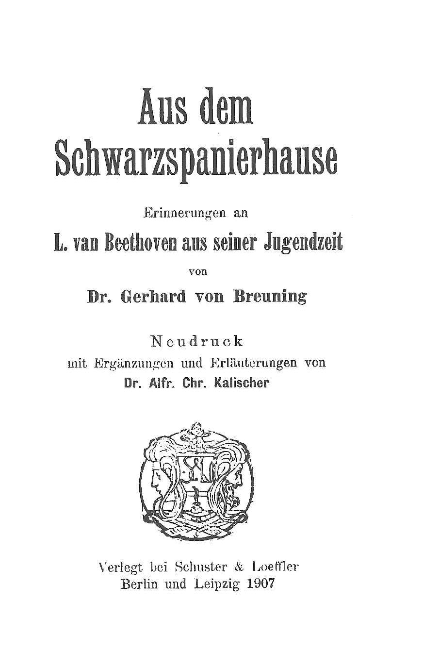 Breuning, Aus dem Schwarzspanierhause (Olms)