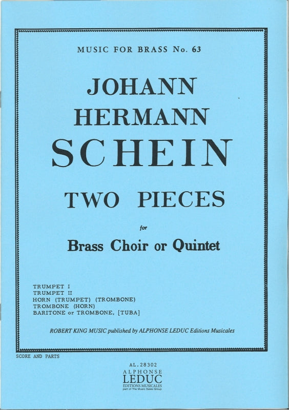 Schein, 2 Pieces, for Brass Quintet (Robert King/Leduc)