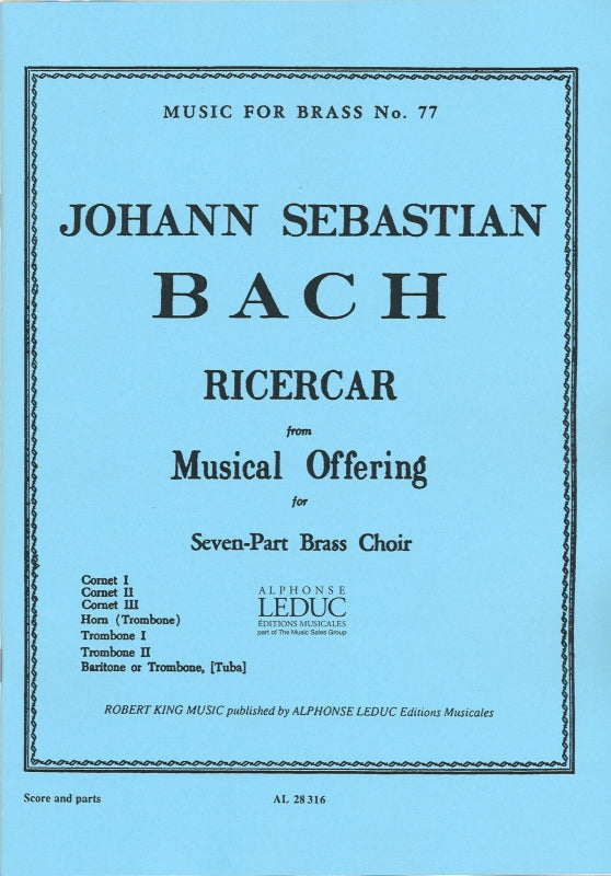 Bach, Musical Offering, Ricercar (Robert King/Leduc)